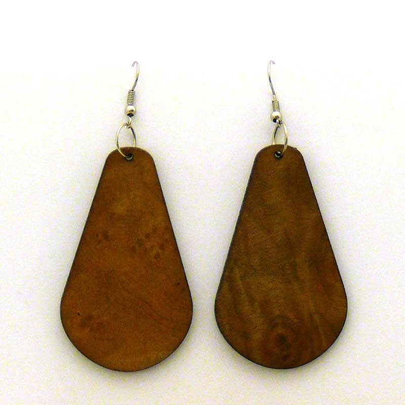 Wooden teardrop earrings D075