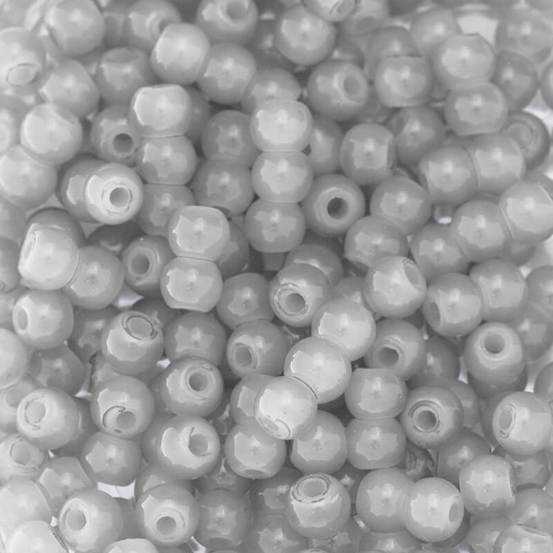 Pastels / glass beads 4mm nice gray 205 pieces SZPS0413