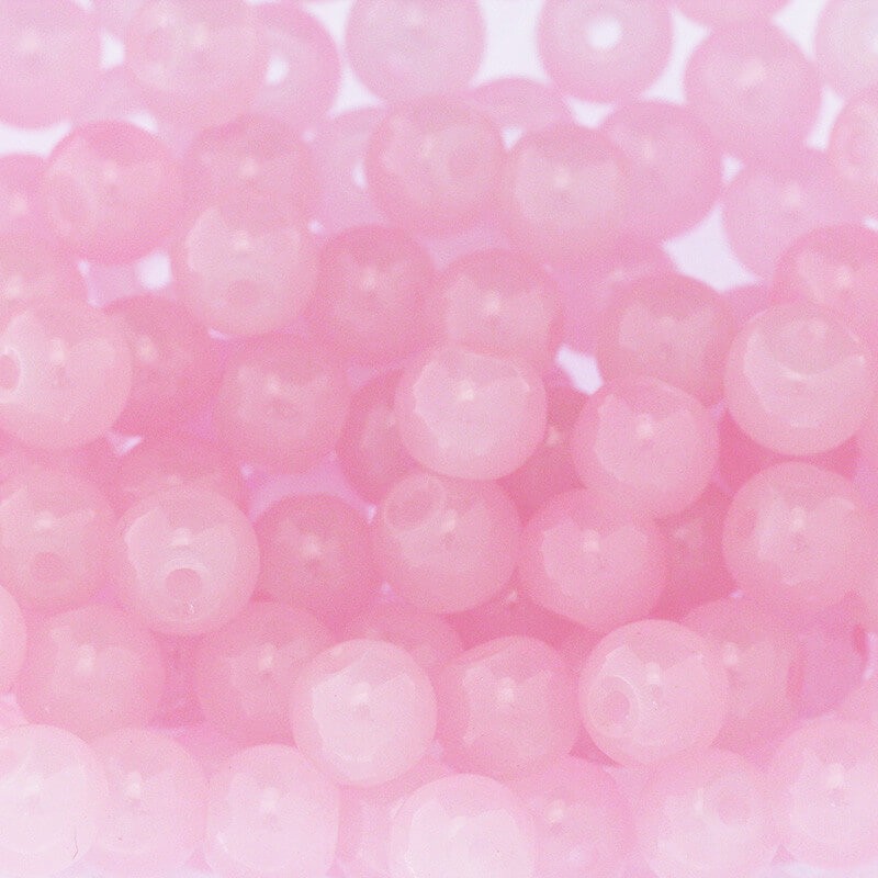 Pastels / glass beads 6mm light pink 140 pieces SZPS0618