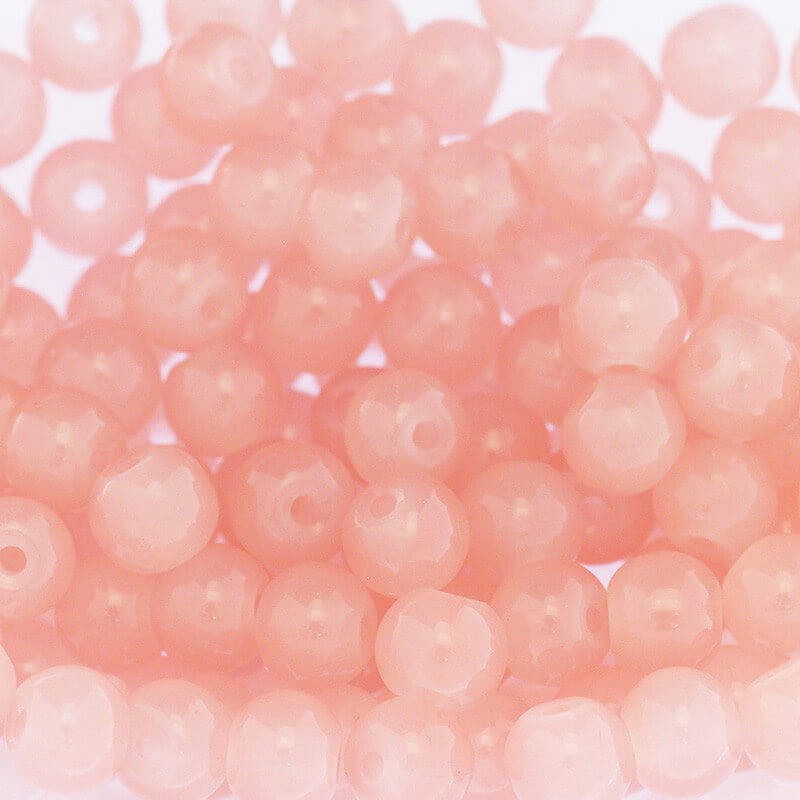 Pastels / glass beads 6mm pink grapefruit 140 pieces SZPS0617
