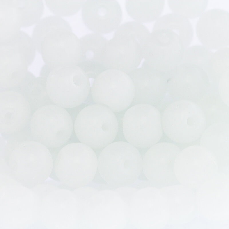Koraliki Pastels / szklane 8mm biały 104 sztuki SZPS0801A