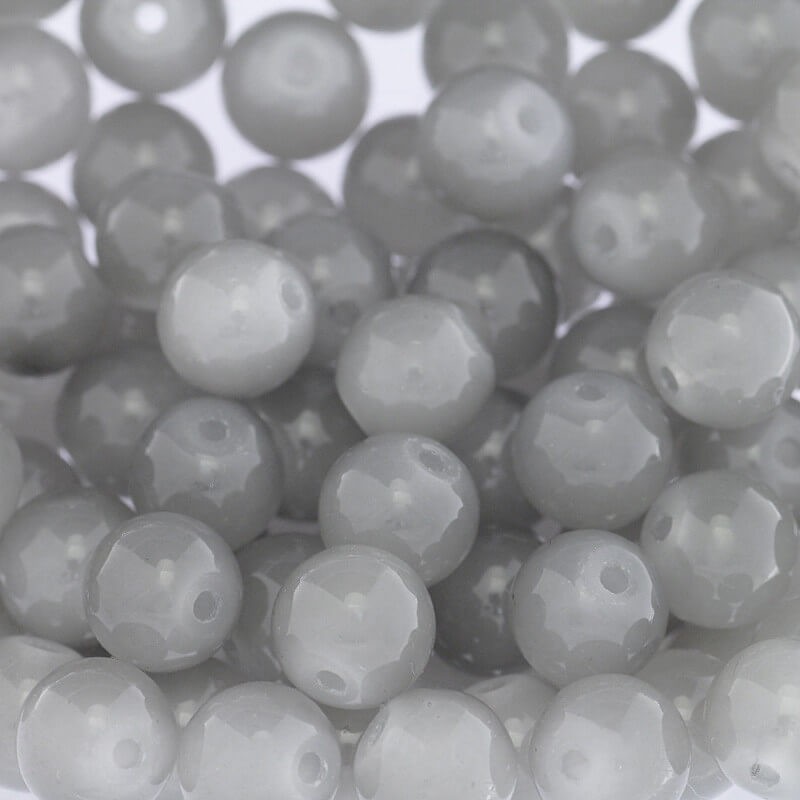 Pastels / glass beads 8mm nice gray 104 pieces SZPS0813