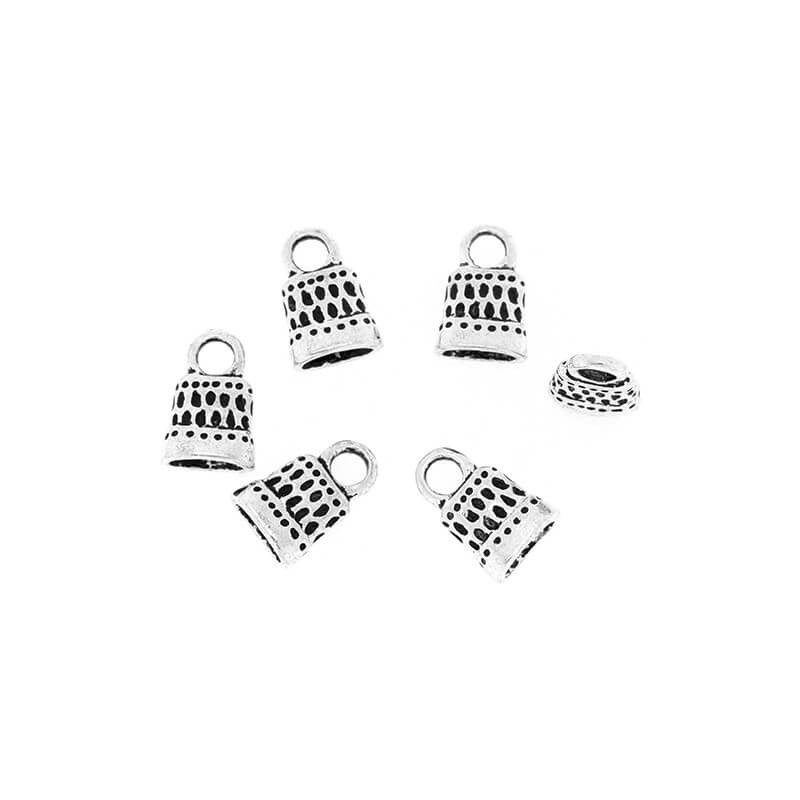 Oval decorative tips for pasting antique silver 9x5mm 4pcs M1432