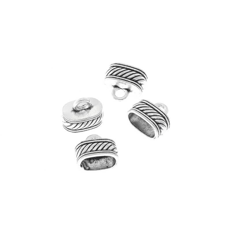 Oval large tips for pasting antique silver 10x15mm 1pc M1430A