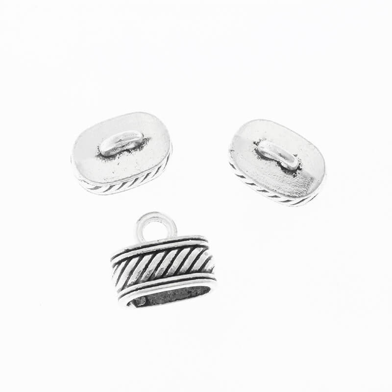 Oval large tips for pasting antique silver 10x15mm 1pc M1430A