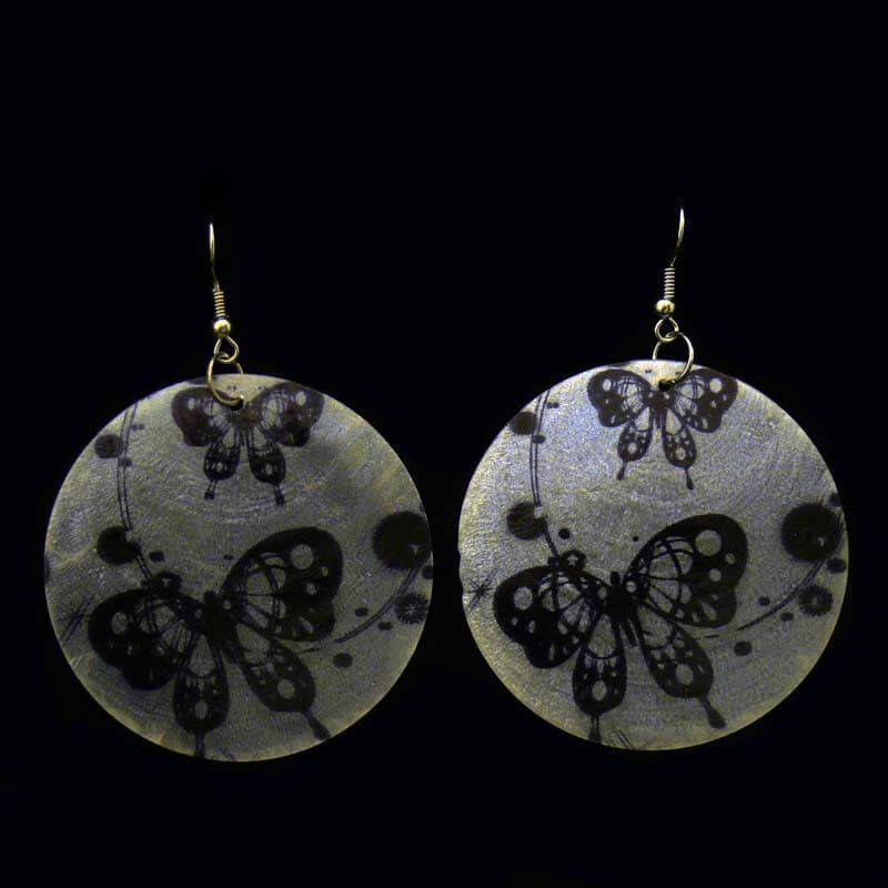 MP003 butterflies earrings made of mother of pearl