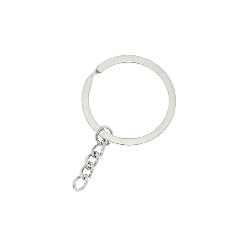 Clasps of the key ring with a strong chain 10 pcs platinum 25x2mm ZAPBRK46