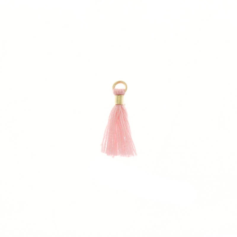 Micro tassels with a circle, light pink / gold 18x2mm 2 pcs TAMK49