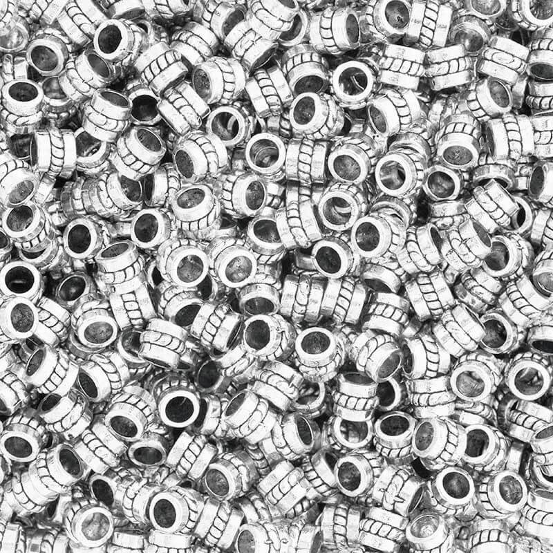 Metal beads / spacers 4.5x4.8mm antique silver 10pcs AAT215