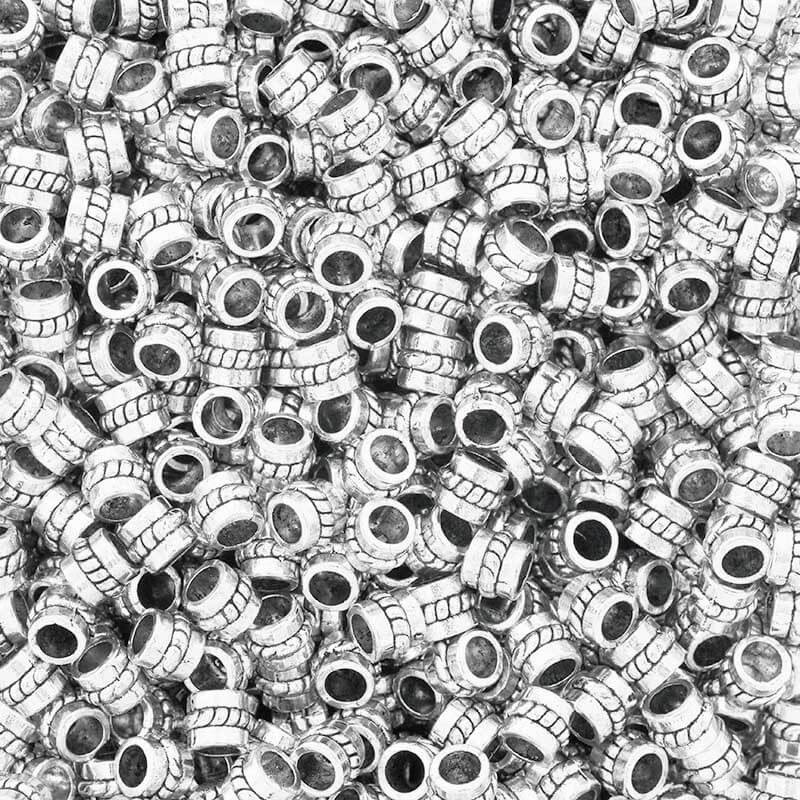Metal beads / spacers 4.5x4.8mm antique silver 10pcs AAT215