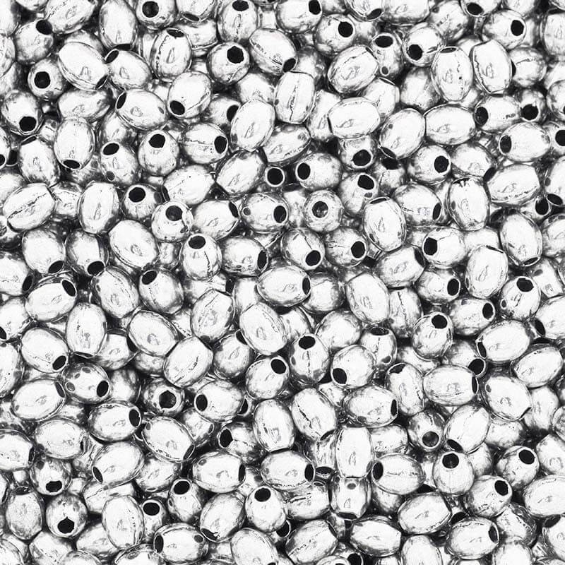 Metal beads, olives 5x4mm, antique silver, 25pcs AAT224