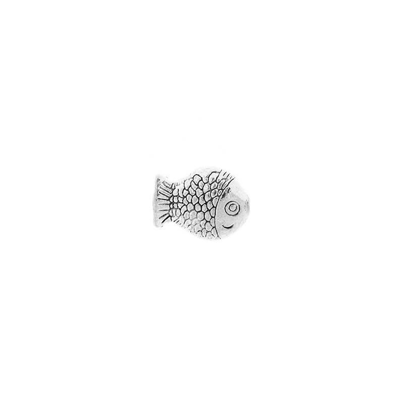 Fish beads 14x10x4mm, antique silver, 4pcs AAT235