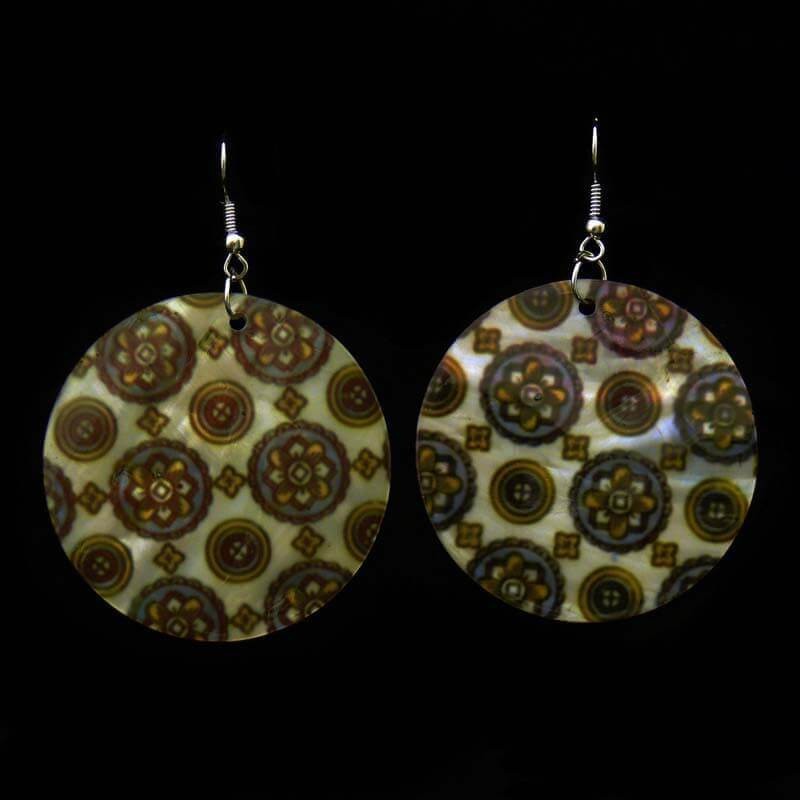 Mother-of-pearl earrings circles MP009