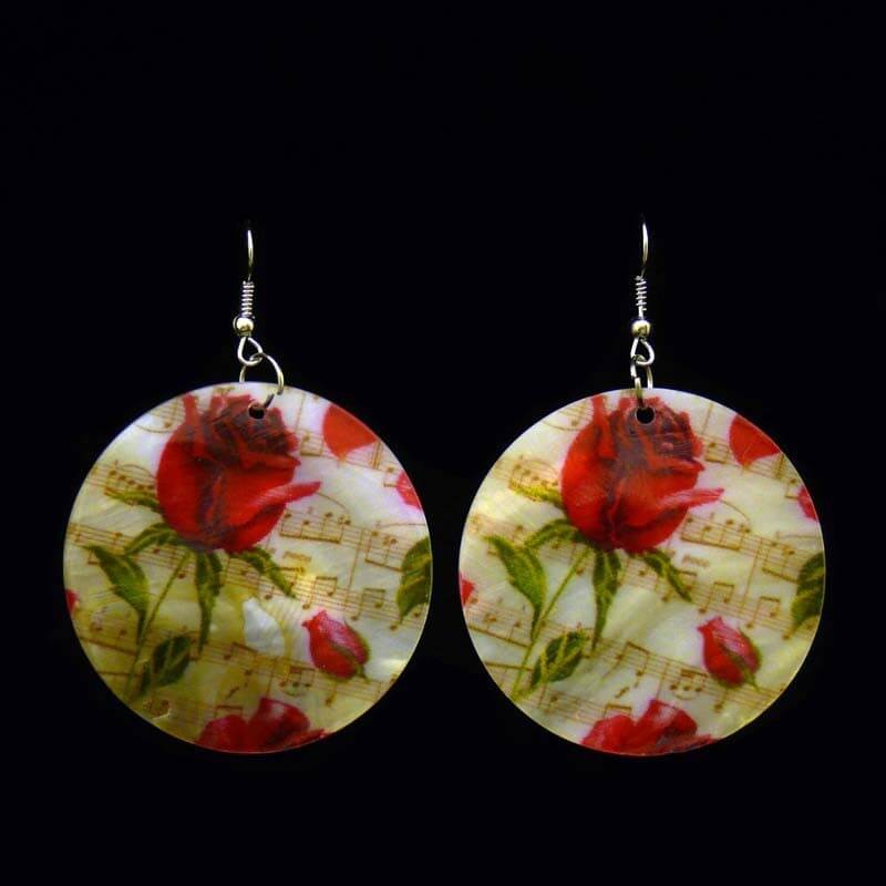 Mother of pearl rose earrings MP012
