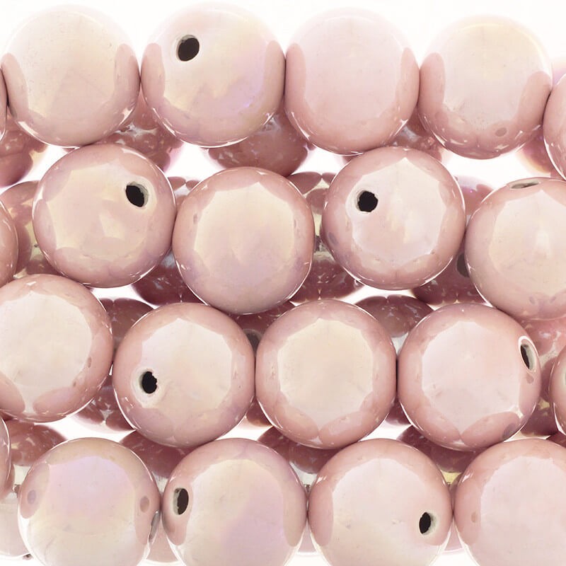 Ceramic beads empty balls 28mm light pink 1pc CKU28R02DA