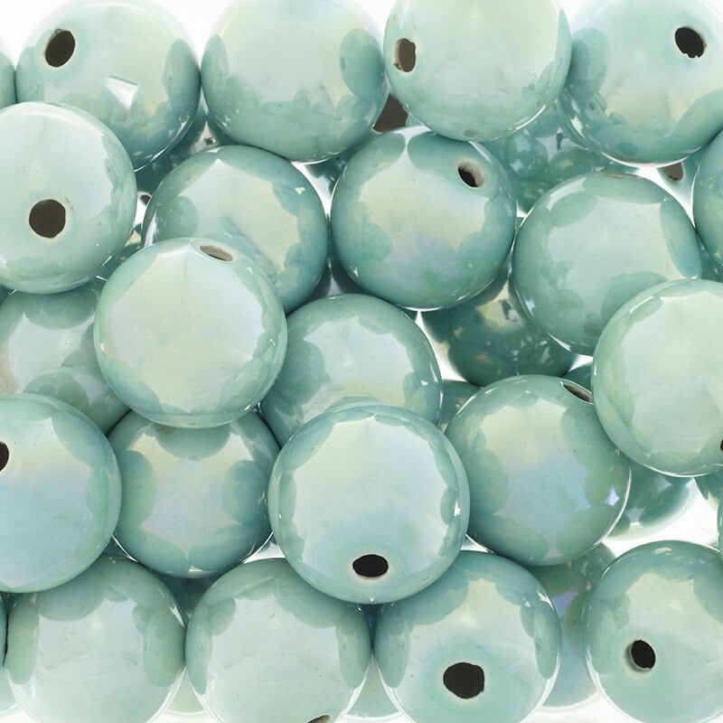 Ceramic beads, empty balls 28mm, mint 1pc CKU28Z01DB