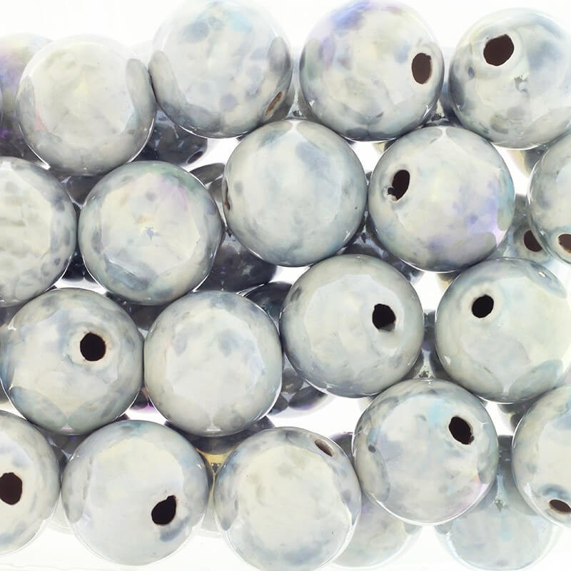Ceramic beads empty balls 28mm gray mix 1pc CKU28SMIXDA