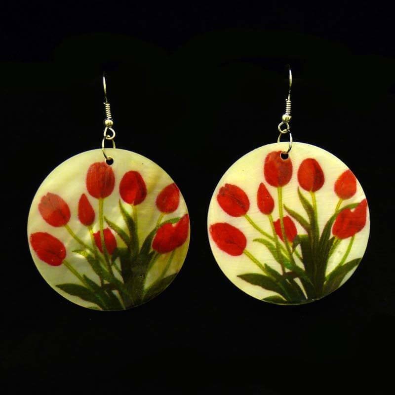 Tulips mother of pearl earrings MP030