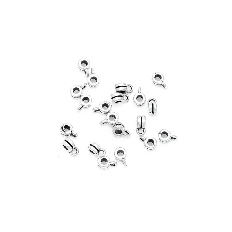 Ties for slotted bracelets 10pcs antique silver 7x4x3mm AAS626A