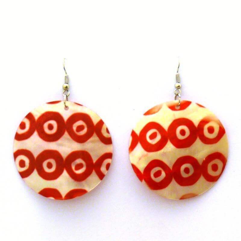 Mother-of-pearl earrings with circles MP090