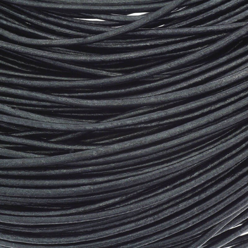 Rzemień skórzany perła antracyt 2mm ze szpuli RZ20S11