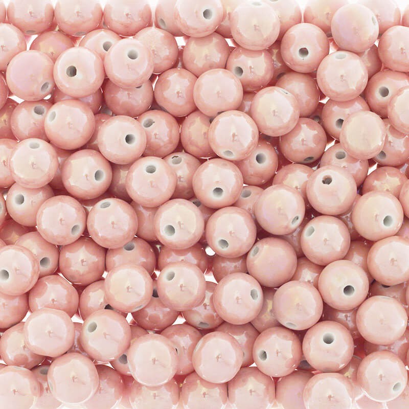 Ceramic beads 12mm light pink 1pc CKU12R12DA
