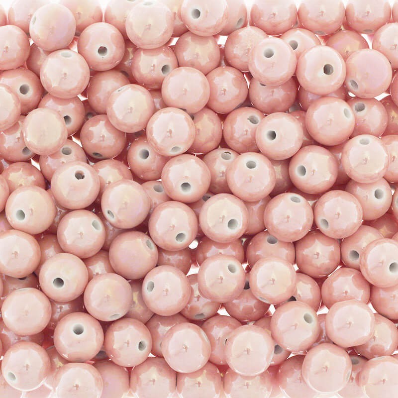 Ceramic beads 12mm light pink 1pc CKU12R12DA