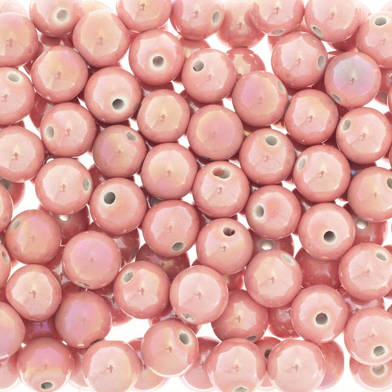Ceramic beads 14mm pink grapefruit 1pc CKU14R12DB