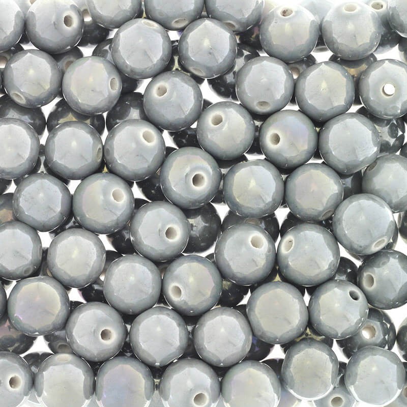 Ceramic beads 14mm light gray ab1pcs CKU14S09DA