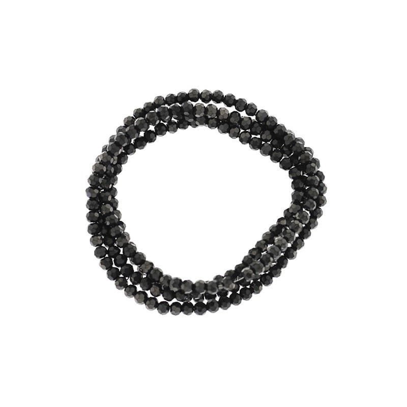 Crystal beads 3mm black metallic 200pcs SZKRKU03051