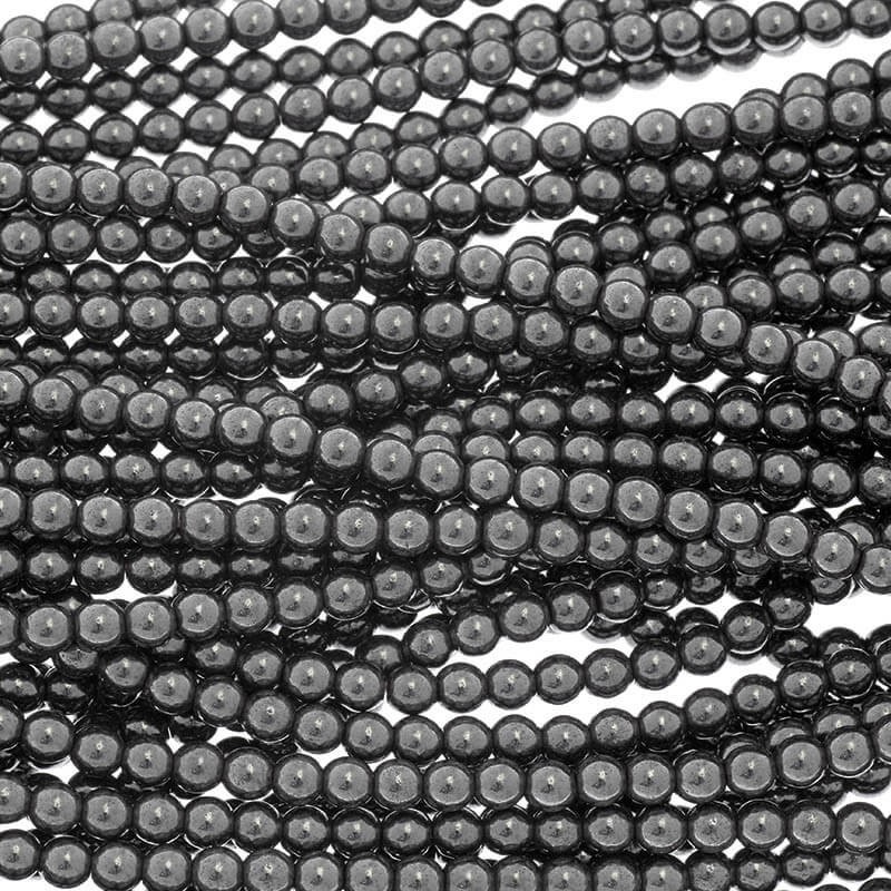 Hematite beads smooth balls 3,45mm 1 cord / 120pcs KAHEKU03