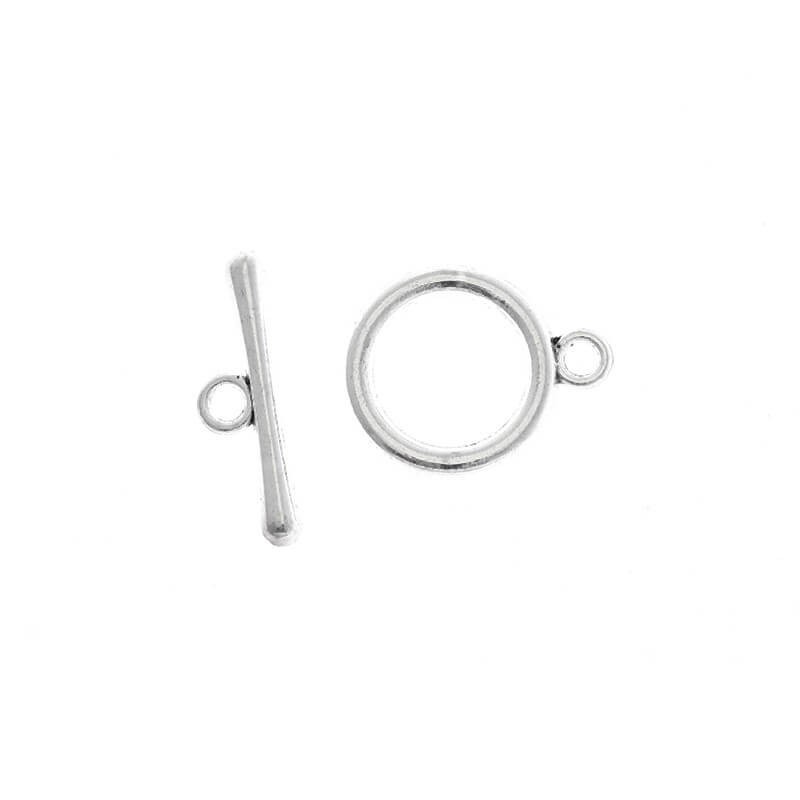 Straight toggle clasp 20x16 and 22x6mm 2 sets silver SH033
