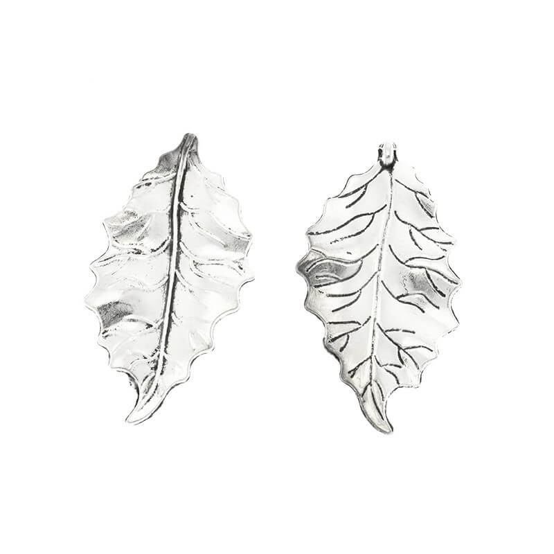 Pendants leaves, antique silver 48x25mm AAU025