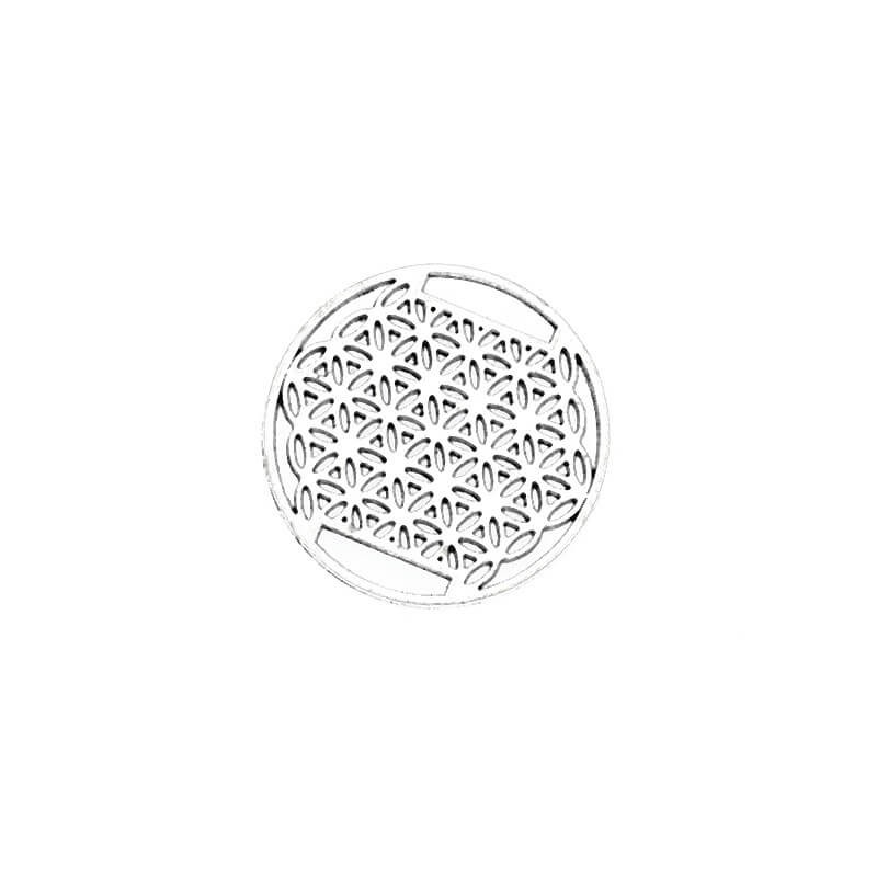 Connector / Flower of Life / antique silver 30mm 1pc AAT326