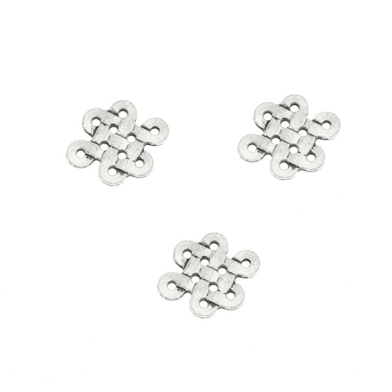 Jewelry connector chinese knot antique silver 18x14mm 2pcs AAU013