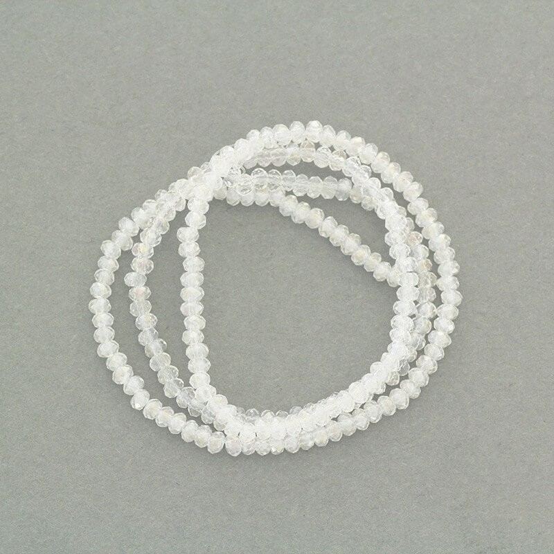 Faceted crystals / bands 200pcs / transparent rope AB 2x1.5mm SZKROP01001AB