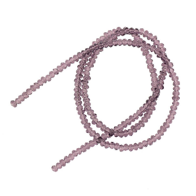 Faceted crystals / bands 200pcs / amethyst rope 2x1.5mm SZKROP01014