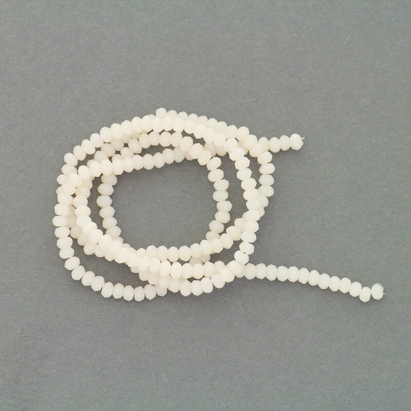 Kryształki/ oponki fasetowane 200szt/ sznur mleczny biały 2x1.5mm SZKROP01080