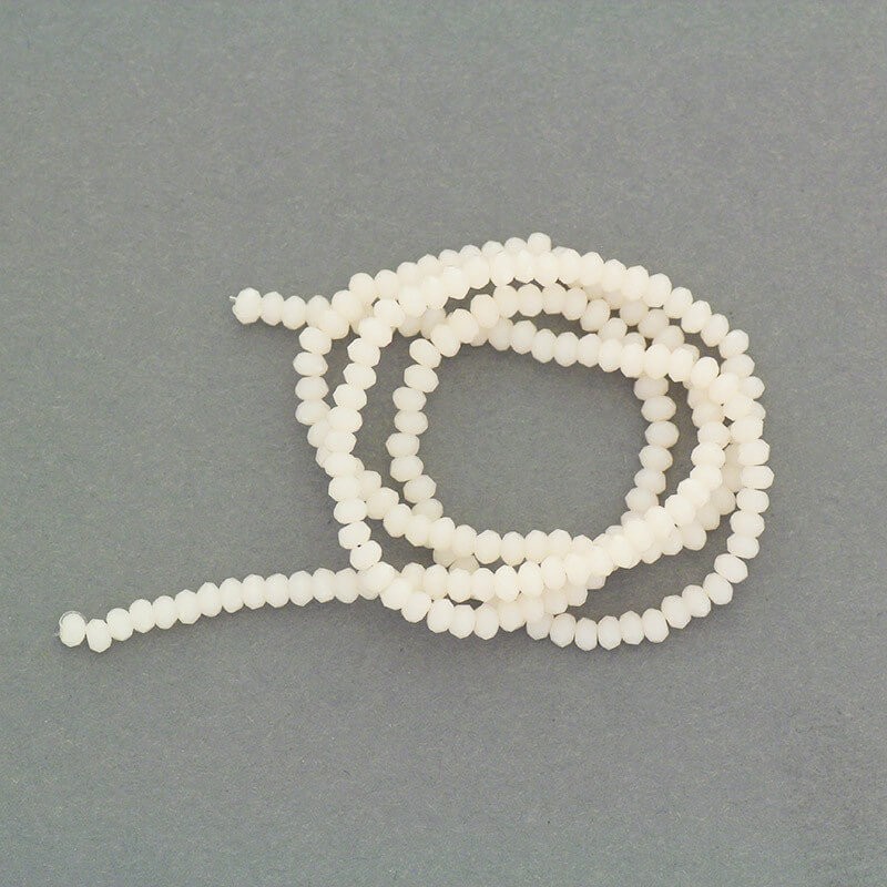 Faceted crystals / bands 200pcs / white milk cord 2x1.5mm SZKROP01080