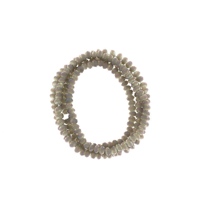 Faceted crystals / bands 200pcs / gray AB rope 2x1.5mm SZKROP01116