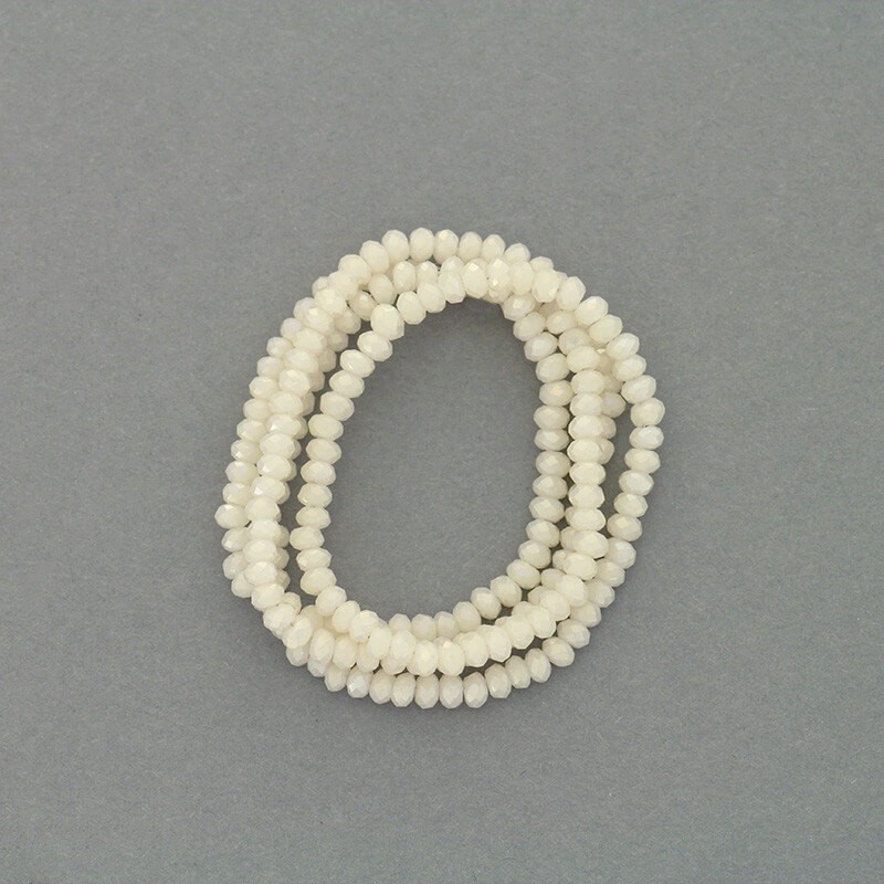 Faceted crystals / bands 200pcs / rope AB cream 2x1.5mm SZKROP01117