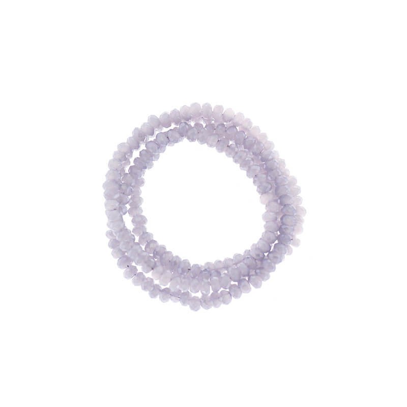 Faceted crystals / bands 200pcs / rope light gray AB 2x1.5mm SZKROP01123