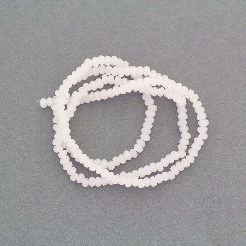 Faceted crystals / bands 200pcs / milk rope pink 2x1.5mm SZKROP01125