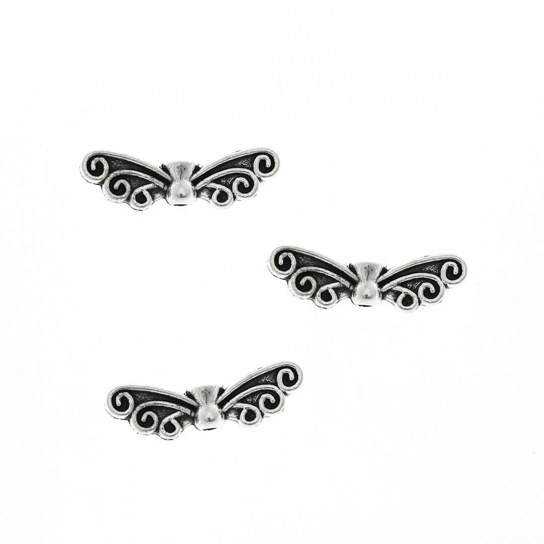 Wing spacers antique silver 22x7x4mm 4pcs AAT405