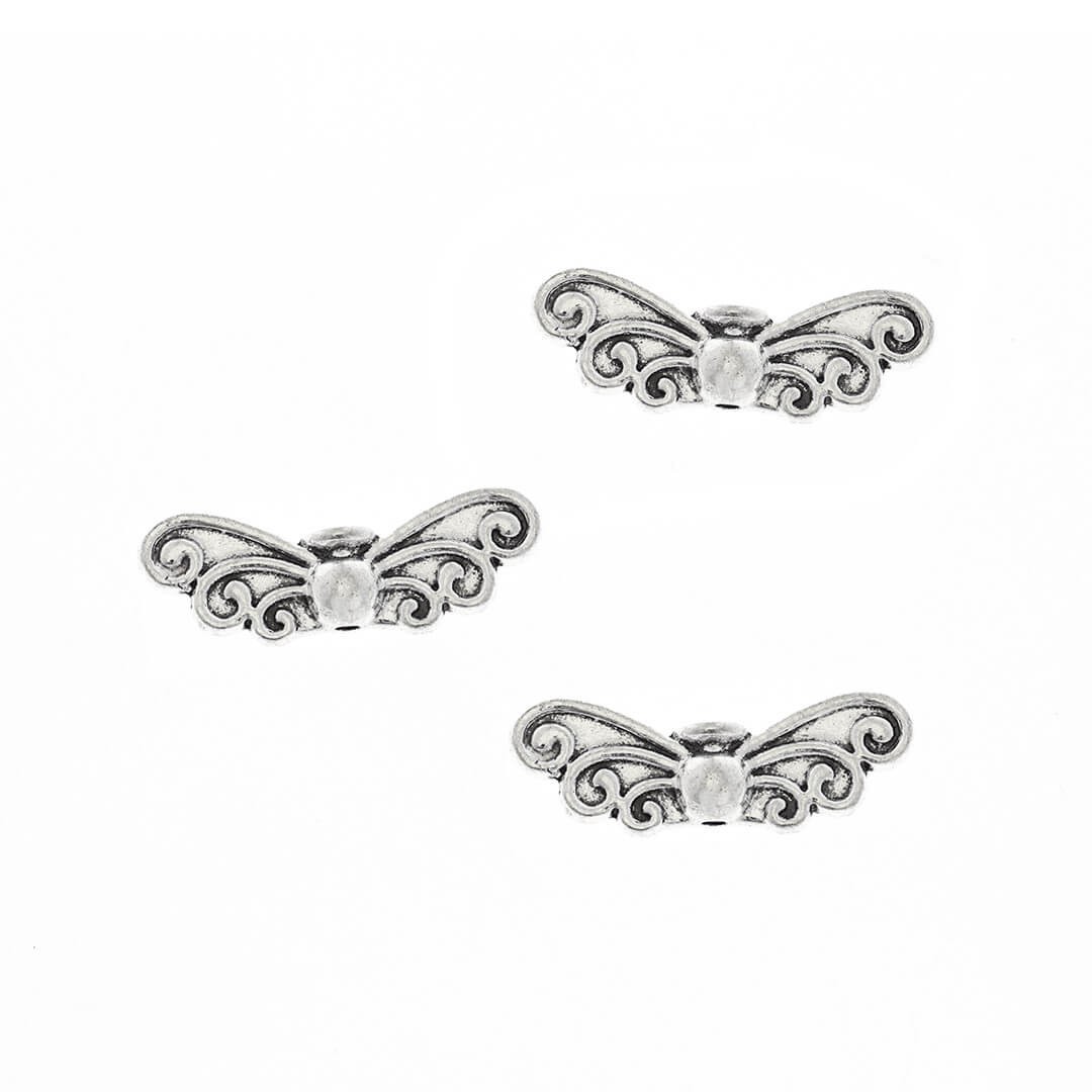 Wing spacers antique silver 22x8mm 4pcs AAT407