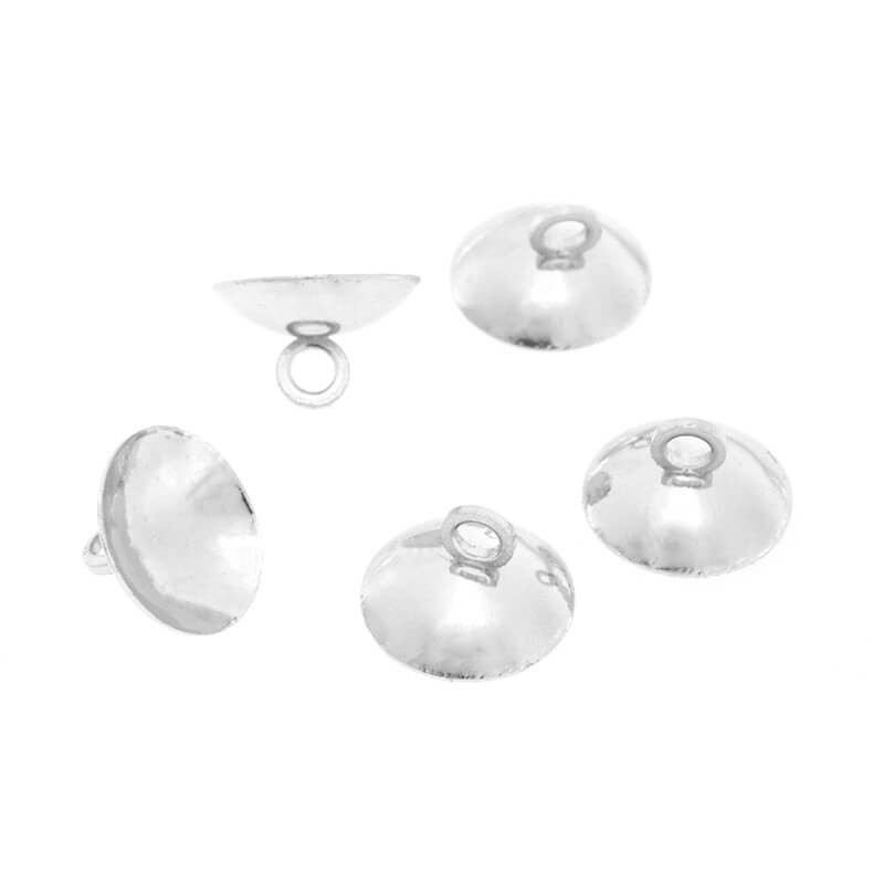 Caps with eyelets for sticking platinum 10x8mm 4pcs AAT351