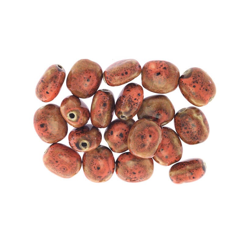 Ceramic beads 18x15x11mm autumn orange 1pc CJIN046