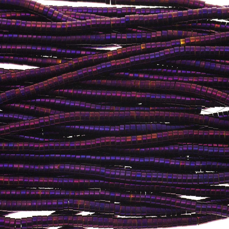 Hematyt przekładki oponki 2.5x1mm 380szt/ sznurek fiolet metalik KAHE29