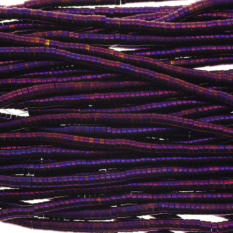 Hematyt przekładki oponki 2.5x1mm 380szt/ sznurek fiolet metalik KAHE29