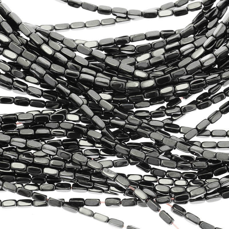 Hematite beads, brick 1.8x4mm 100pcs / rope KAHE39